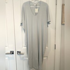 Barefoot Dreams Luxe Milk Jersey Caftan -Blue Water - One Size & PLUS OS - NWT